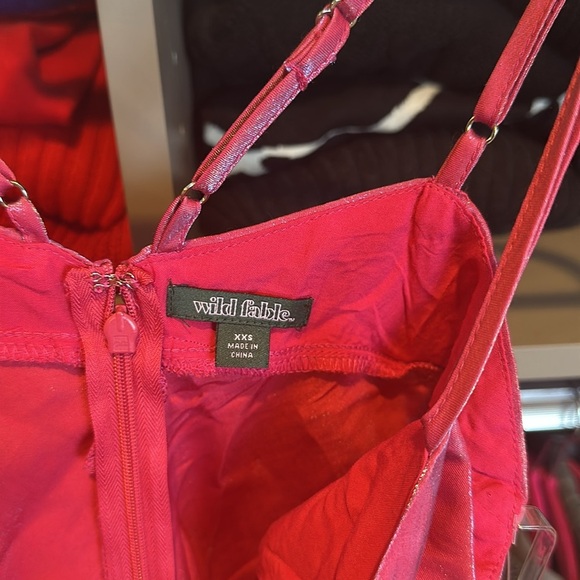 Wild Fable satiny pink adjustable strap back zipper closure midi dress XXS NWT - Picture 2 of 3